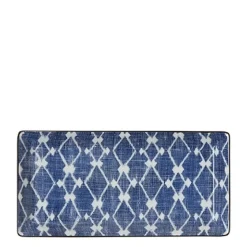 MIYA Company Aizome Hishi Rectangle Plate Outlet