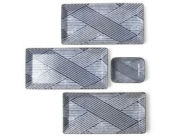 MIYA Company Aizome Shima Rectangle Plate Outlet