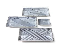 MIYA Company Aizome Shima Rectangle Plate Outlet