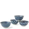 MIYA Company Blue & White 6" Bowl Set New