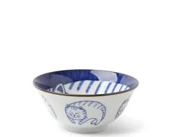 MIYA Company Blue & White Cat 5-3/4" Bowl Discount