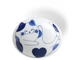 MIYA Company Blue Cats 7.5" Oval Bowl
