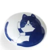MIYA Company Blue Cats 7.5" Oval Bowl
