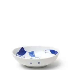 MIYA Company Blue Cats 5" X 3.75" Oval Bowl Outlet