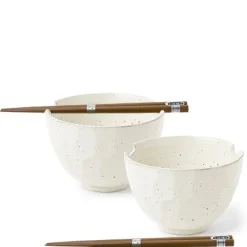 MIYA Company Boulder White Bowl Set/2