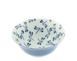 MIYA Company Bowl Blue & White Dragonfly 6" Best