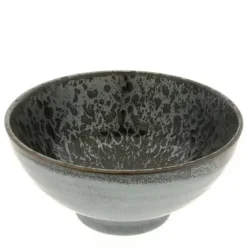 MIYA Company Bowl Silver Blue Granite Design 7-3/4" New