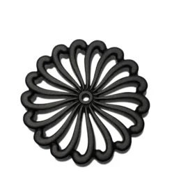 MIYA Company Cast Iron Trivet Mum Black 8.25" Hot