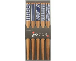 MIYA Company Chopsticks Set Bamboo Waka Blue/White Best