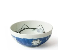 MIYA Company Fortune Cat 6.25" Bowl Blue Discount