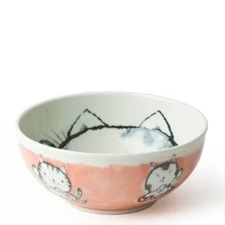 MIYA Company Fortune Cat 6.25" Bowl Pink Sale