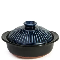 MIYA Company Kikka Blue Donabe Casserole, 28 Oz. Discount