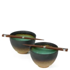 MIYA Company Kosui Green 5.5" Bowl For Two Set New