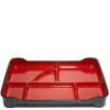 MIYA Company Lacquered Lunch Tray 14" X 9.5" - Red Clearance