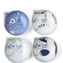 MIYA Company Nekotori Cat Bowl 3.75" Set/4 Clearance