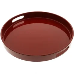 MIYA Company Red Lacquer Tray Round 13-1/2" Outlet