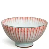 MIYA Company Red Tokusa 4.5" Rice Bowl