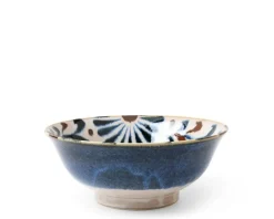 MIYA Company Rustic Blue Floral Noodle Bowl Hot