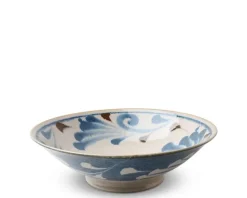 MIYA Company Rustic Blue Vines 9.75" Serving Bowl Discount