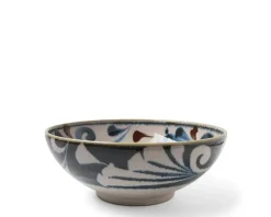 MIYA Company Rustic Blue Vines 8.5" Shallow Bowl Online