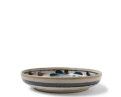 MIYA Company Rustic Blue Vines 7.75" Shallow Bowl Hot