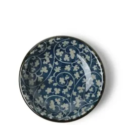 MIYA Company Sauce Dish 3-5/8" Indigo Floral Arabesque