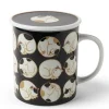 MIYA Company Sleepy Cat 8 Oz. Lidded Mug - Black Sale
