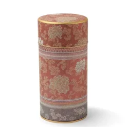MIYA Company Tea Canister Brocade Peony Red Hot