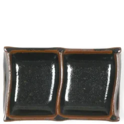 MIYA Company Tenmoku 6" X 3.5" Double Sauce Dish Discount