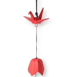 MIYA Company Wind Chime Peace Crane Red 1-7/8" Clearance